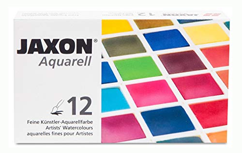 Honsell Jaxon 89912 - Set Di 12 Acquerelli Ad Acquerello, Colori Intensi, Pigmenti Artistici Di Alta Qualità, Colori Vivaci