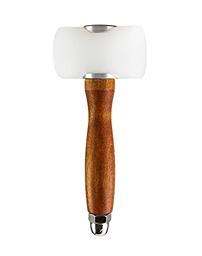 Qwork® Leather Carving Hammer Mallet,Diy Leathercraft Mallet With Nylon T Head Wood Handle, Sew Leather Cowhide Tool