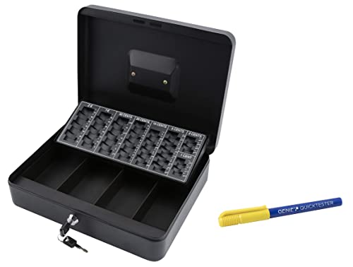 Olympia 6031 Cb 770 Plus Cassa Compreso Genie Falschgeldprüfer (Di Pulverbeschichtetem Acciaio, Retrattile Impugnatura, Con Moneta Zählbrett, Sicherhe