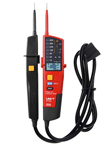 Uni-T Ut18C Tester Continuo Di Tensione Autoranging Con Rotazione Di Fase, Indicazione Di Polarità, Rcd, Autotest E Nessun Rilevamento Della Batteria