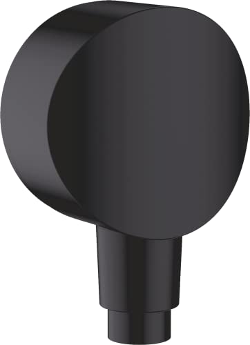 Hansgrohe Attacco Da Parete Fixfit S, Connettore Tubo Flessibile Con Valvola Di Ritorno, Nero Opaco