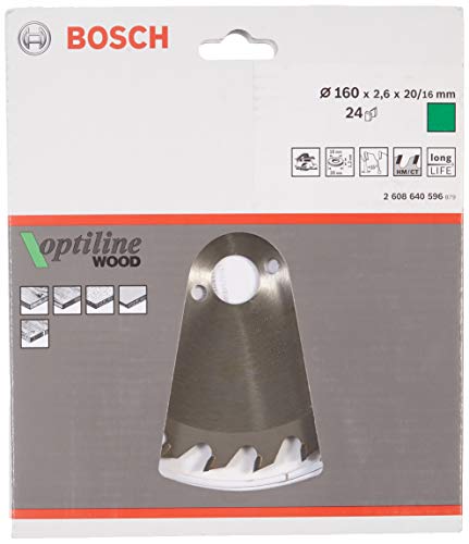 Bosch Accessories 2608640596 Lama Per Seghe Modello Pks 54, Diametro 160 Mm, 24 Denti, F16