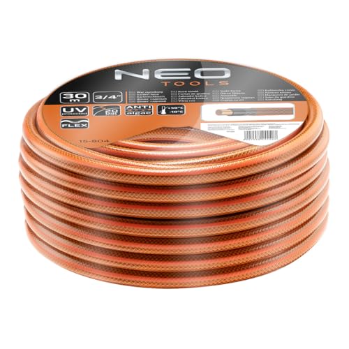 Neo Tools Tubo Da Giardino Economico A 4 Strati, 1/2 "O 3/4" | Pvc Rinforzato Con Tessuto Incrociato In Poliestere | Diversi Modelli