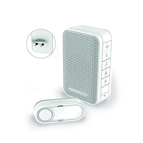 Honeywell Home Dc313Sp2 Serie 3, Campanello Senza Fili Plug-In Con Led E Pulsante (Bianco)