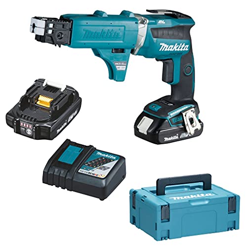 Makita Dfs452Ajx2 Avvitatore Cartongesso Batteria 18V Brushless 2X2,0 Ah Makpac
