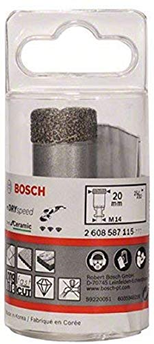 Bosch Accessories 1X Fresa Diamantata Best For Ceramic Dry Speed, Foratura A Secco Della Ceramica Dura, Ø 20 X 35 Mm, Accessorio Smerigliatrice Angola
