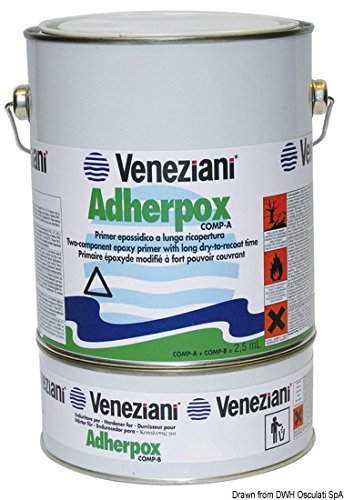 Veneziani Adherpox Primer Epossidico Bicomponente, Colore: Bianco, Size: 2,5 Lt