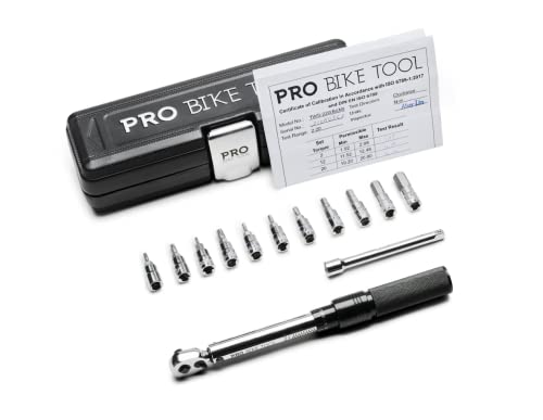 Pro Bike Tool 1/4 Set Di Chiavi Dinamometriche A Scatto - Da 2 A 20 Nm - Kit Di Manutenzione Per Biciclette Da Strada E Mountain Bike - Include Prese