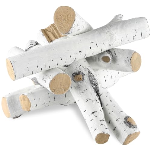 Vevor Set Di Legno Decorativo In Ceramica Per Caminetto Stufa 6 Pezzi, Set Di Ceppi In Ceramica Per Caminetto A Gas Caminetto Interno Esterno Da 6 Pez