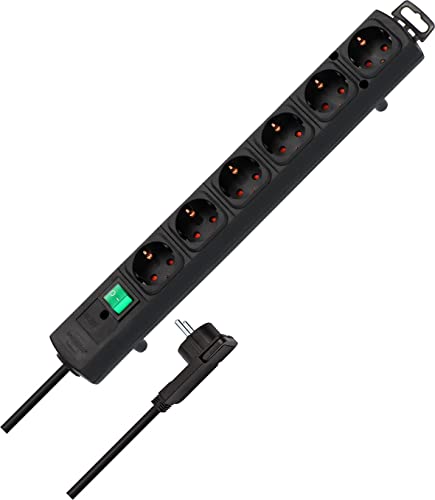 Brennenstuhl, Presa Multipla Comfort-Line Plus Con Le Linguette 6-Posti Nero 2M H05Vv-F 3G1,5