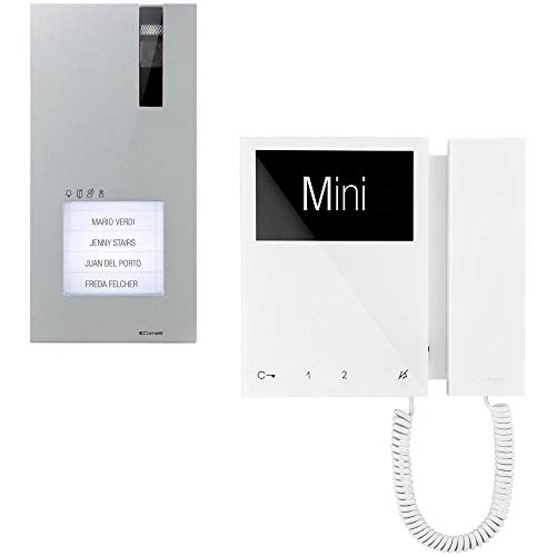 Comelit 8461M Kit Monofamiliare Con Pulsiera Quadra E Monitor Mini, Sistema Simplebus
