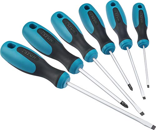 Hazet Set Di Cacciaviti 810/6Pz | Set Di Attrezzi Da 6 Pezzi, 4 Cacciaviti A Taglio E 2 Cacciaviti A Profilo Pozidriv, Impugnatura Antiscivolo A 3 Com