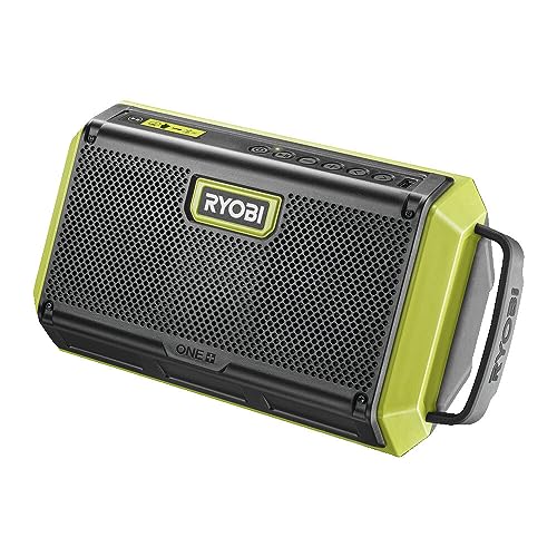 Ryobi Rbt18-0, Speaker Bluetooth, Batteria 18V One+ Non Inclusa, Con 2 Speaker Da 10W L'Uno, Con Luce Led E Usb Per Ricaricare Dispositivi Elettronici