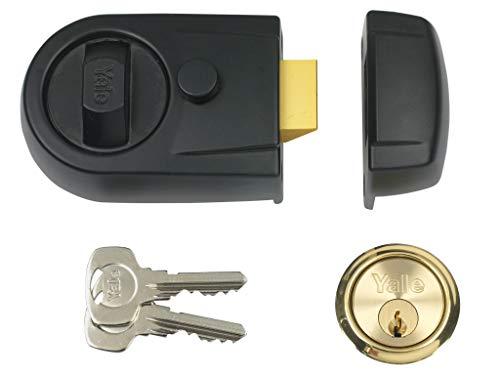Yale P-Y3-Bl-Pb-60 Sicurezza Standard Nightlatch Contemporanea, Finitura Nera, 60 Mm