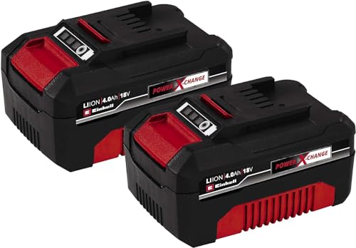 Einhell Originale Pxc Twin Pack 4,0 Ah Batterie, 18 V, Per Tutti I Dispositivi Power X-Change, Gestione Dinámica Della Batteria, Cicli Di Ricarica Ada