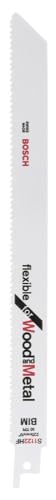 Bosch Accessories 25 Pezzi Di Lame Per Sega Universale S 1122 Hf Flexible For Wood And Metal (Lunghezza 225 Mm, Accessorio Per Sega Universale)