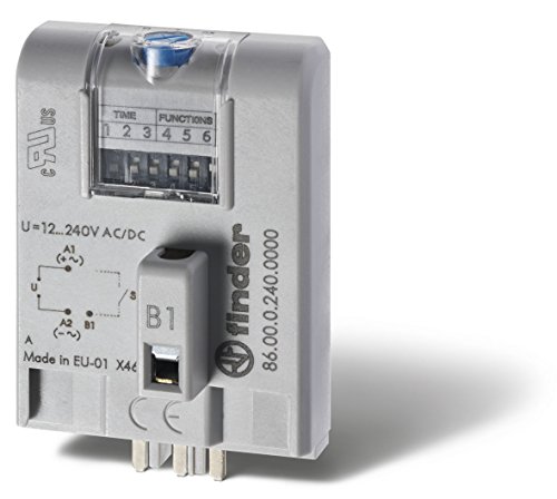 Finder 860002400000Pas - Modulo Temporizzatore Multifunzione Collegamento A Spina Su Supporto 12,240 Vac/Dc, Da 0,05 Secondi A 100 H