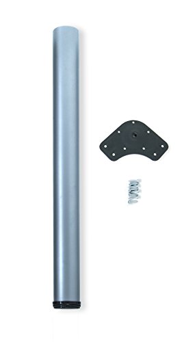 Emuca - Gamba Regolabile Per Tavolo Ø60X870Mm, Kit Di 1 Piede Per Tavolo In Acciaio, Altezza Regolabile 870-890Mm, Grigio Metallizzato
