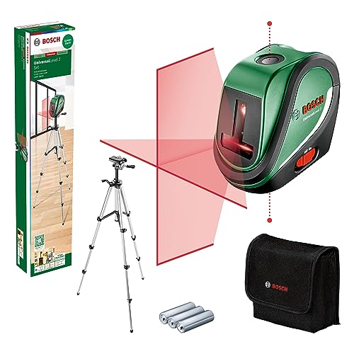 Bosch Livella Laser Multifunzione Universallevel 2 Con Treppiede (Linee Laser A Croce, Punti A Piombo Integrati Per Un Allineamento Preciso E Un Facil