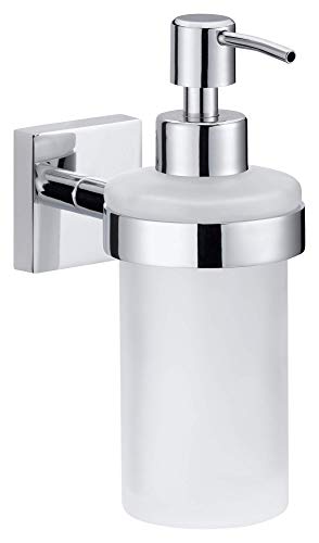Dispenser Sapone Tesa Ekkro, Metallo Cromato Lucido, Autoadesivo, Tecnologia Di Montaggio Adesiva, 170Mm X 70Mm X 125Mm