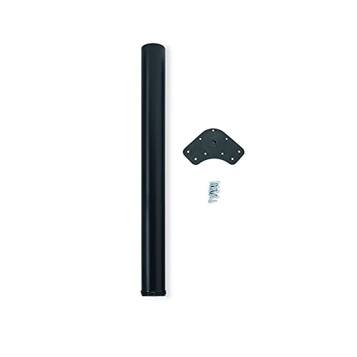 Emuca - Gamba Regolabile Per Tavolo Ø60X870Mm, Kit Di 1 Piede Per Tavolo In Acciaio, Altezza Regolabile 870-890Mm, Nero