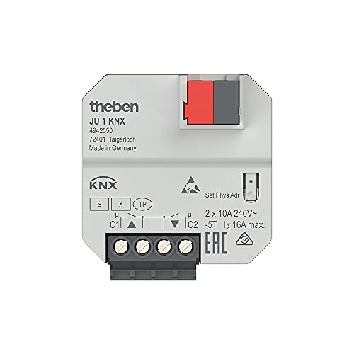 Theben 4942550 Ju 1 Knx - Attuatore Per Tapparelle, Protezione Solare, Montaggio A Incasso