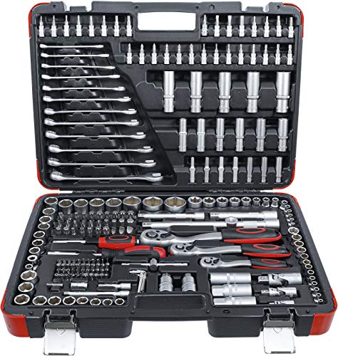 Bgs15216 - Cassetta Utensili 216 Pz Con Cricchetti E Bussole 1/2" 1/4" 3/8"