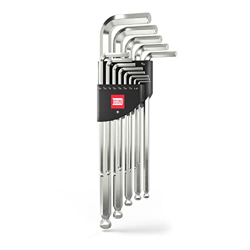 Inbus® 70426 Set Chiave A Brugola (Pollice) 13Pz, 0.05–3/8", Con Testa A Sfera — Made In Germany