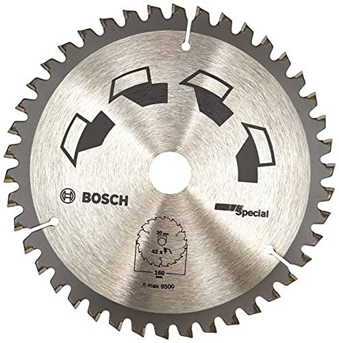 Bosch 1X Lama Per Sega Circolare Special (Per Legno, Metalli Non Ferrosi, Plastica, Ø 160 X 2.5/1.8 X 20/16 Mm, 42 Denti, Ft, Con 1X Anello Di Riduzio