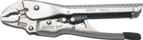 Hazet Gripzange 755-6A | Automatische Einstellung | Einhand-Bedienung | Variable Klemmkraft-Einstellung |Einfache Und Sichere Entriegelung- Zange Blei