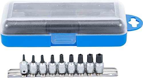 Juego De Puntas De Vaso | Entrada 6,3 Mm (1/4") | T-Star (Para Torx Plus) Con Perforación | 9 Piezas