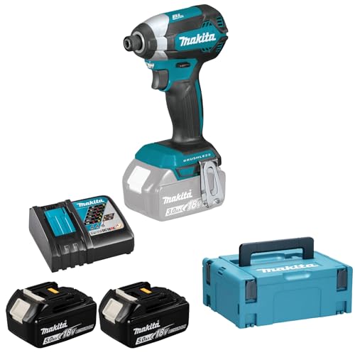 Makita Avvitatmassaba18V5Ax2 170Nm Bl, Nero, Con 2 Batterie Da 4,0 Ah