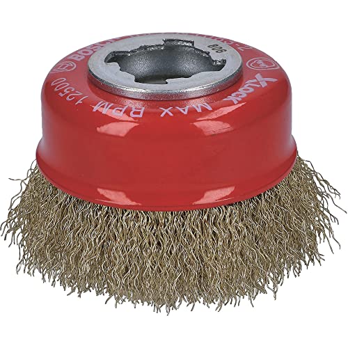 Bosch Accessories 2608620730 Spazzola A Tazza Ondulato Clean, Per Metallo, X-Lock, Ø 75 Mm, Spessore Filo 0.3 Ø115 Mm