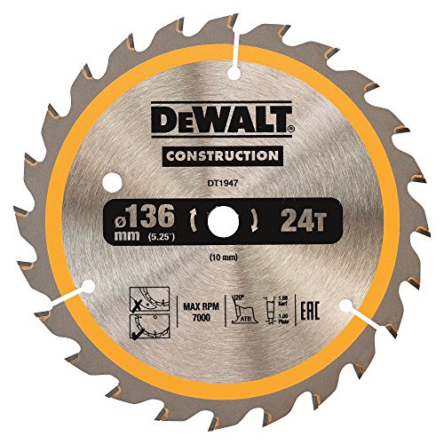 Dewalt Dt1947-Qz Lama Circolare Per Seghe A Batteria, 136 X 10 Mm, 24 Denti