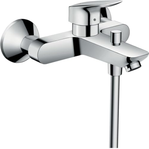 Hansgrohe Logis - Rubinetto Per Vasca Da Bagno Esterno Per 2 Utenze, Miscelatore Monocomando Per Vasca, Cromo