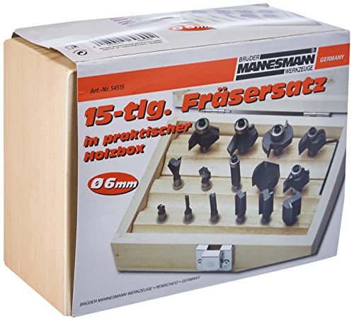 Mannesmann - M54515 – Set Punte Per Frese, 15 Pz., Attacco 6 Mm