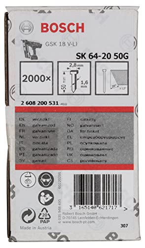 Bosch Professional Clavo Galvanizado Sk64-20:50Mm: 2.000Uds
