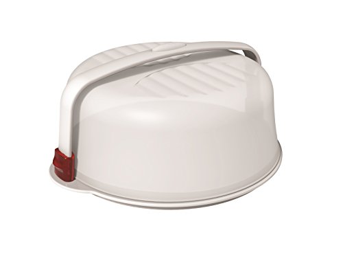 Biesse 992-0992-Porta Pasteles Con Tapa Y Asa Para Llevar, Blanco/Rojo Portadolci Con Manico E Chiusura Di Sicurezza, Rosso, 30 X 37 X 16 Cm
