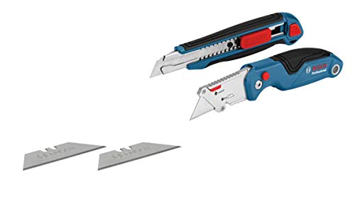 Bosch Professional Set Di Coltelli Da 2 Pezzi (Con Coltello A Serramanico Universale E Cutter Professionale, Incl. Lame Di Ricambio, In Blister)