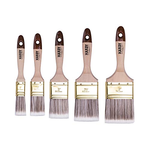 Hardy Working Tools Pennellesse Set 5-Sezioni, 1 Pezzi – 25, 35, 50, 60, 75 Mm Larghezza, Pennello Con Manico In Legno, Verniciatura Serie *45*, 5Pcs