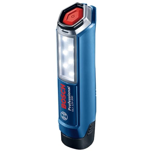 Bosch Professional 12V System Luce A Led A Batteria Gli 12V-300 (300 Lumen, Senza Batterie E Caricabatteria)