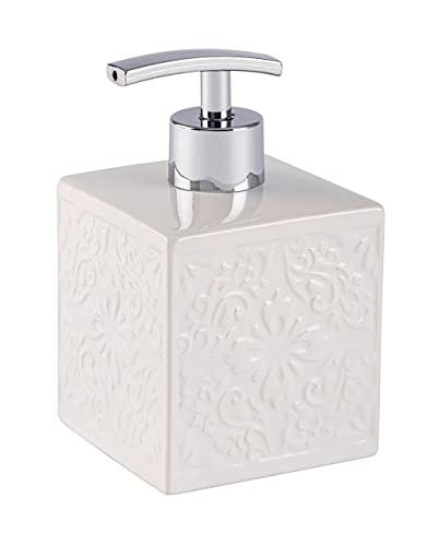 Wenko Dispenser Sapone Cordoba Bianco Ceramica Capacità: 0.5 L, Ceramica, 8.5 X 13 X 8.5 Cm, Bianco