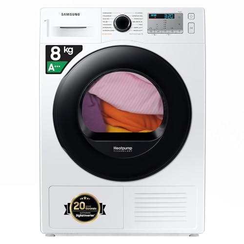 Samsung Asciugatrice Crystal Ecodry Dv80Cgc2B0Ah/Et, 8 Kg, Pompa Di Calore, Wifi, Sensore Optimal Dry, Filtro 2 In 1, Carica Frontale, 60L X 85H X 60P