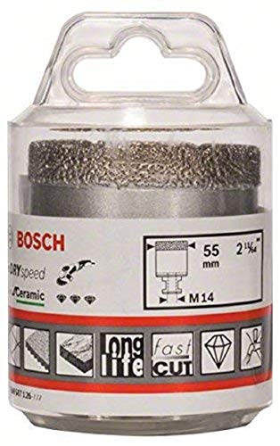 Bosch Professional 1X Fresa Diamantata Best For Ceramic Dry Speed, Foratura A Secco Della Ceramica Dura, Ø 55 X 35 Mm, Accessorio Smerigliatrice Angol