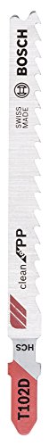Bosch Professional 5X Lame Per Seghetto Alternativo Expert T 102 D Clean For Pp (Per Fogli Di Polipropilene, Accessorio Seghetto Alternativo)