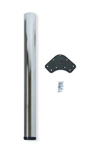 Emuca - Gamba Regolabile Per Tavolo Ø60X870Mm, Kit Di 1 Piede Per Tavolo In Acciaio, Altezza Regolabile 870-890Mm, Nichel Satinato