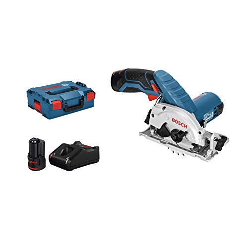 Bosch Professional 12V System Sega Circolare A Batteria Gks 12V-26 (Ø Lama: 85 Mm, Incl. 2 Batterie 3,0Ah E Caricabatteria, In L-Boxx 136)