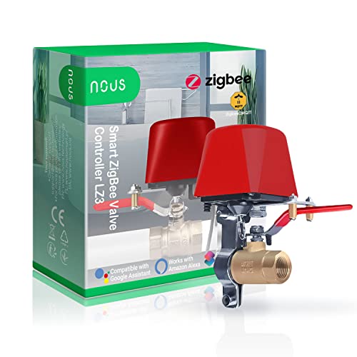 Nous Lz3 Valvola Dell'Acqua Zigbee, Compatibile Con Google Assistant E Amazon Alexa, Timer Intelligente Tuya, Controllo Dell'Irrigazione Con Valvola D