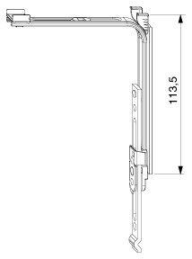 Maco Rinvio Angolare Verticale Mm 222214, Senza Perni, Estensibile (222214)