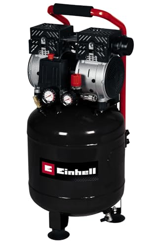 Einhell Te-Ac 24 Compressore Silenziato (220-240 V, Serbatoio Aria Verticale 24 L, Max 8 Bar, Portata Aria Max 100 L/Min., Cilindri 2, Autolubrificato